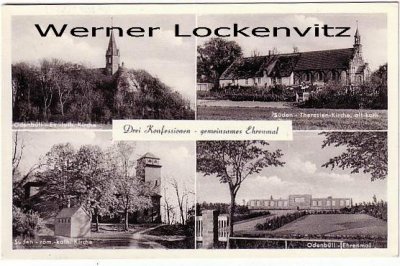 Ansichtskarte Nordstrand Drei Konfessionen Odenbüll Kirchen und Ehrenmal