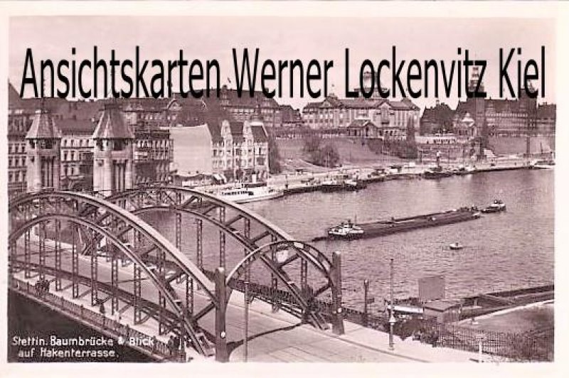 Ansichtskarte Polen Pommern Stettin Szczecin Baumbrücke