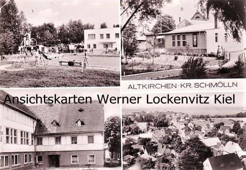 Ansichtskarte Altkirchen Kreis Schmölln Freibad Kulturhaus Gasthof Drei Linden Teilansicht 