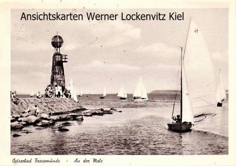 Ansichtskarte Lübeck-Travemünde An der Mole Segelboote