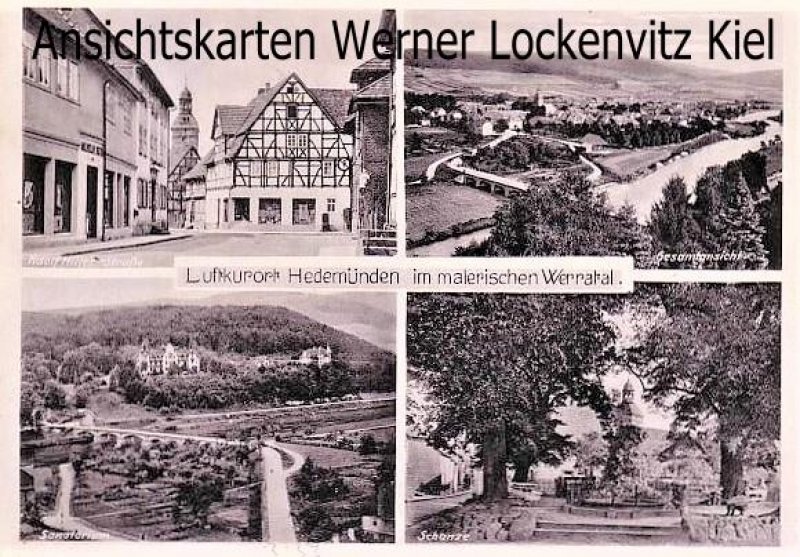 Ansichtskarte Hann. Münden-Hedemünden Adolf Hitler-Straße Sanatorium Schanze Gesamtansicht 