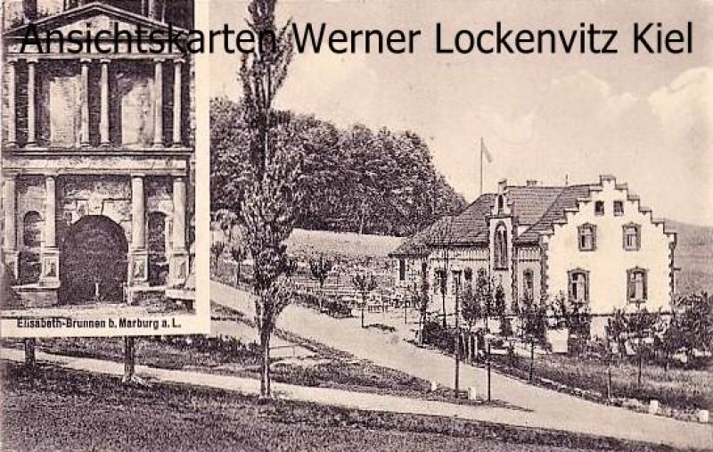 Ansichtskarte Marburg-Schröck Elisabeth-Brunnen Ausflugsort zum Elisabethbrunnen 