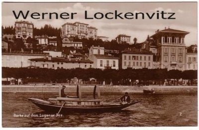 Ansichtskarte Schweiz Lugano Barke auf dem Luganer See Häuser Tessin Foto 