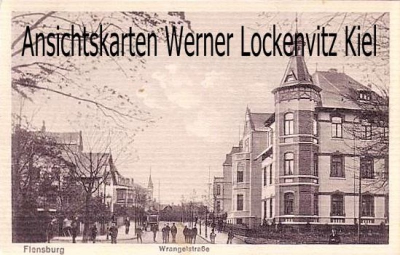 Ansichtskarte Flensburg Wrangelstraße mit Eckhaus