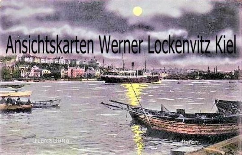 Ansichtskarte Flensburg Hafen Mondscheinkarte
