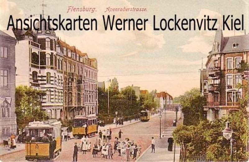 Ansichtskarte Flensburg Apenraderstrasse mit Straßenbahnen 