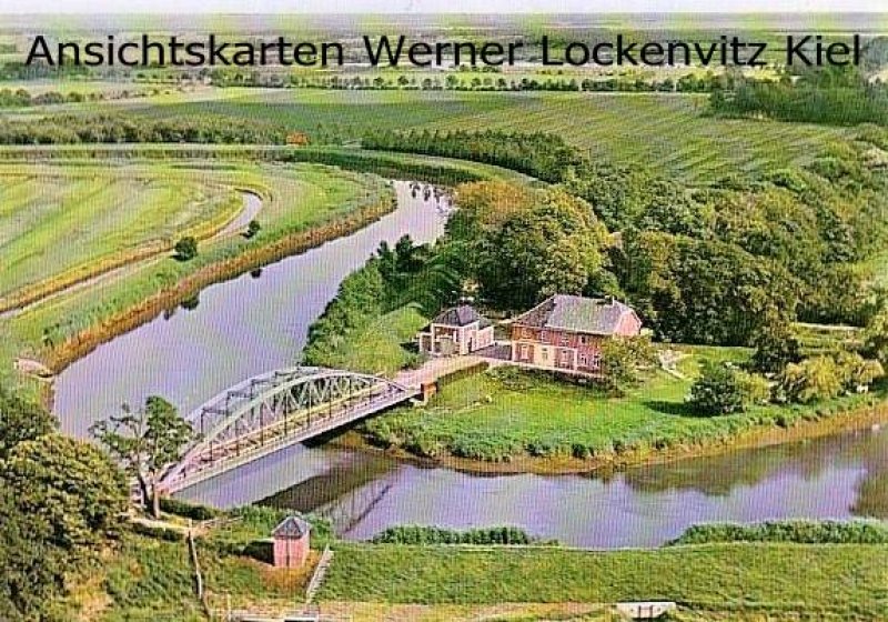 Ansichtskarte Breitenburg bei Itzehoe Breitenburger Fähre Inh. A. Plath Luftbild