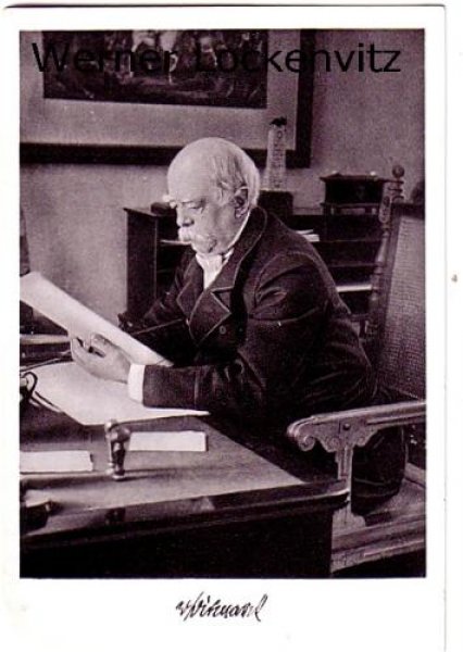 Ansichtskarte Friedrichsruh Bismarck an seinem Schreibtisch