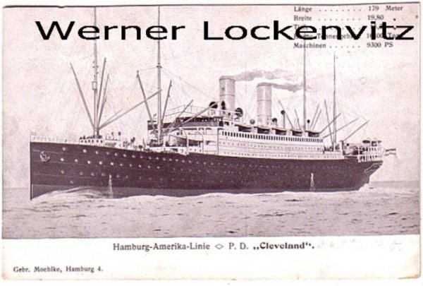 Ansichtskarte Postdampfer Cleveland Hamburg-Amerika-Linie