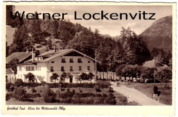 Ansichtskarte Klais bei Mittenwald Krün Gasthof Post 