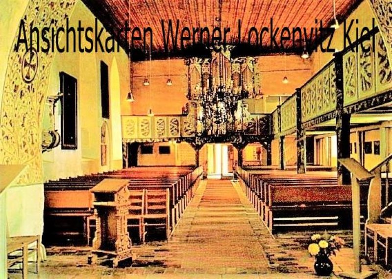 Ansichtskarte Grömitz St. Nicolaikirche Kirchenschiff mit Beckerath-Orgel