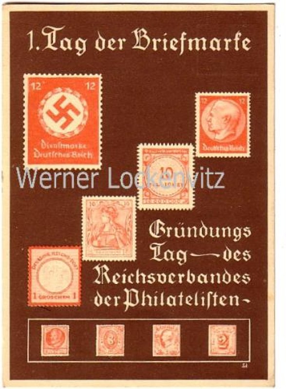 Ansichtskarte Berlin 1. Tag der Briefmarke Gründungstag des Reichsverbandes der Philatelisten 1936 