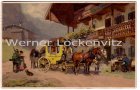 Ansichtskarte Postkutsche von Meissner & Buch Serie Reisen im Gebirge