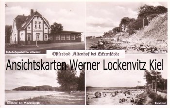 Ansichtskarte Altenhof bei Eckernförde Bahnhofsgaststätte Inh. Erwin Saliger