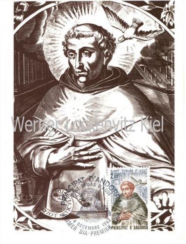 Maximumkarte Andorra Thomas von Aquin Dominikaner Philosoph Theologe