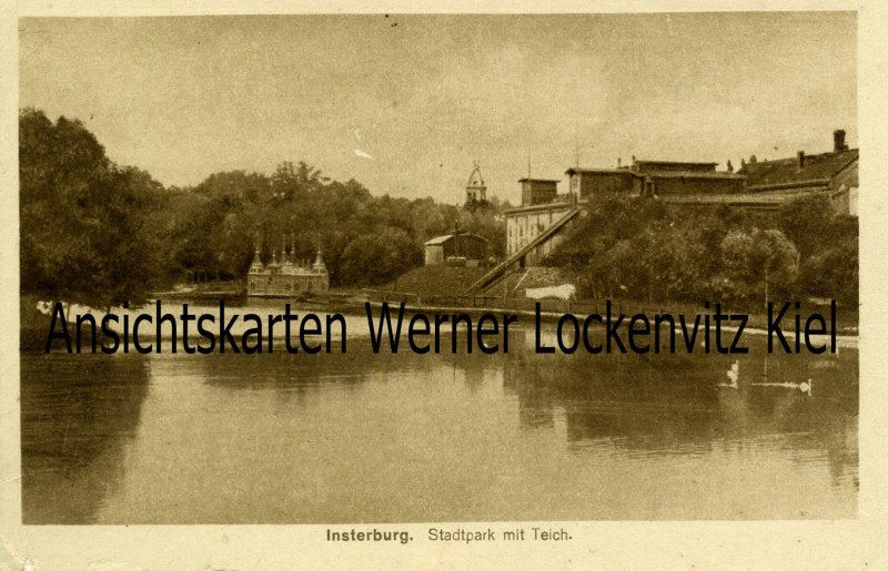 Ansichtskarte Russische Föderation Ostpreussen Insterburg Tschernjachowsk Stadtpark mit Teich