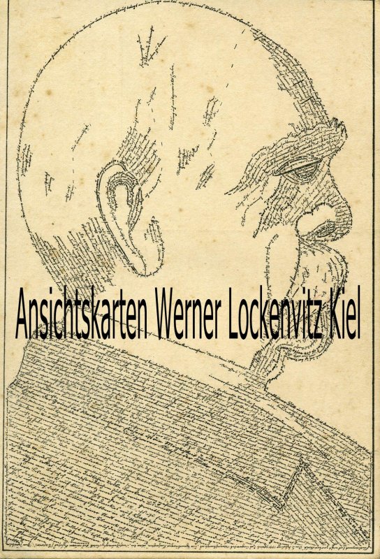 Ansichtskarte Fürst Bismarck Portrait gebildet aus 1650 Wörtern