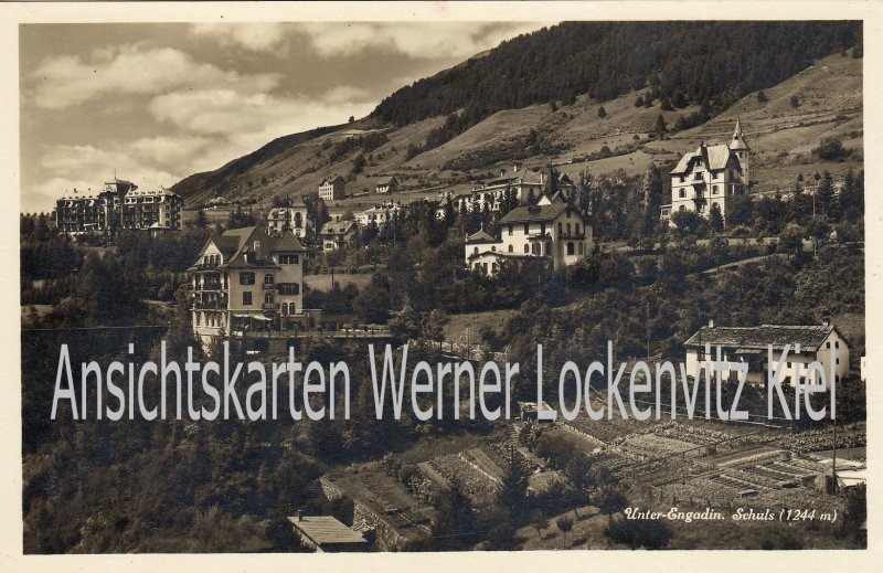 Ansichtskarte Schweiz Schuls Scuol Ortsansicht Graubünden