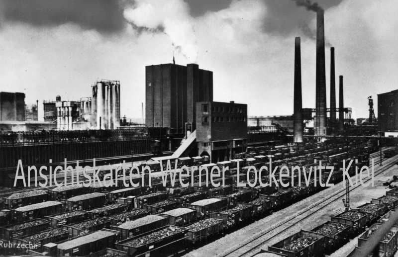 Ansichtskarte Gruß vom Ruhrrevier Ruhrzeche Kohletransport Bergbau 