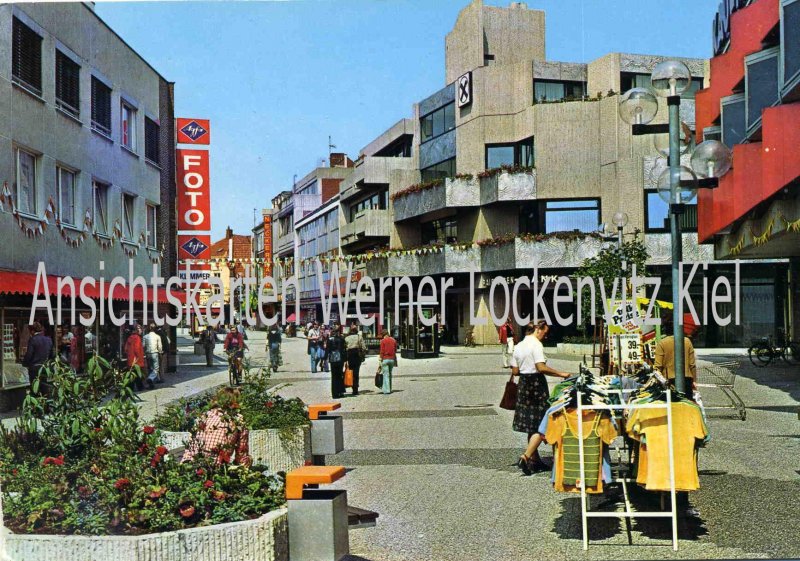 Ansichtskarte Lingen Ems Lookenstraße mit Foto Kummer und Raiffeisenbank