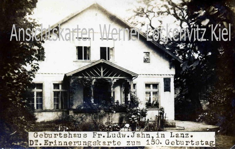 Ansichtskarte Lanz Lenzen-Elbtalaue Prignitz Geburtshaus Fr. Ludw. Jahn