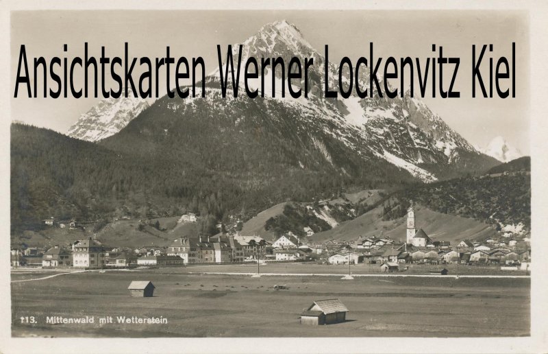 Ansichtskarte Ortsansicht mit Wetterstein von Mittenwald 
