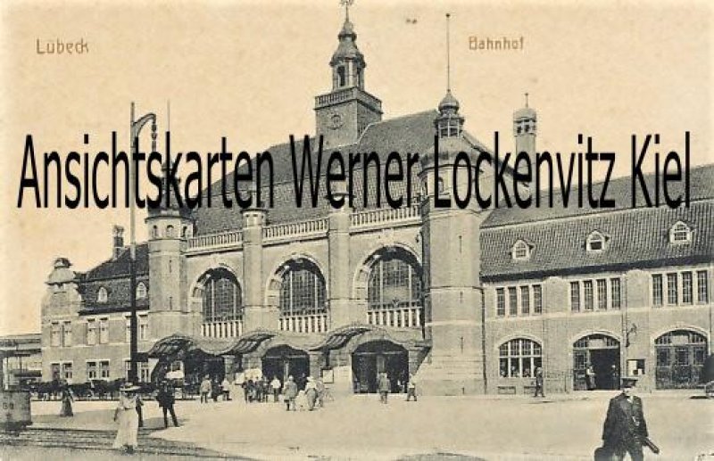 Ansichtskarte Bahnhof in Lübeck