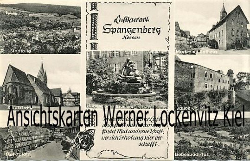 Ansichtskarte Spangenberg Marktplatz Liebenbach-Tal