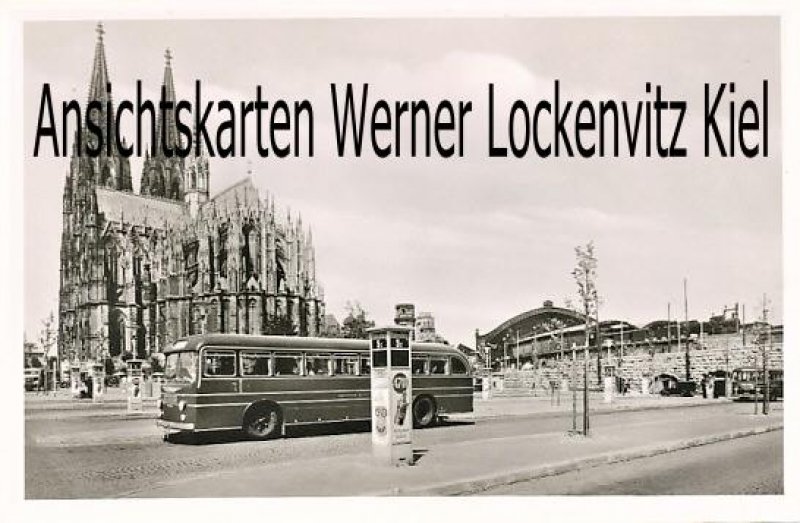 Ansichtskarte Köln am Rhein Dom mit Bus