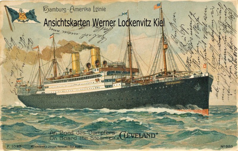 Ansichtskarte Dampfer Cleveland Hamburg-Amerika-Linie