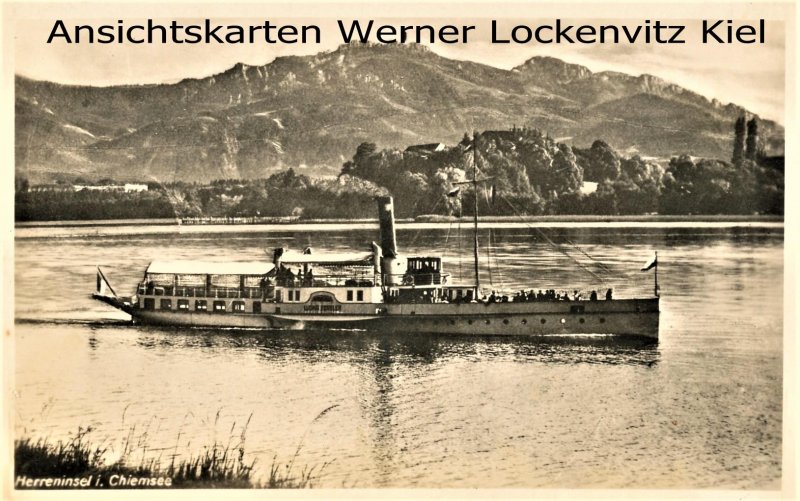 Ansichtskarte Herreninsel im Chiemsee mit Dampfer Ludwig Fessler
