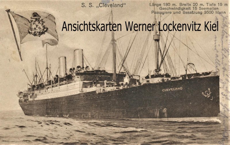 Ansichtskarte Dampfschiff S. S. Cleveland mit Flagge Hapag-Lloyd