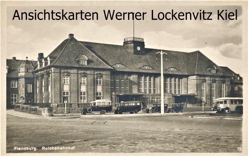 Ansichtskarte Flensburg Reichsbahnhof