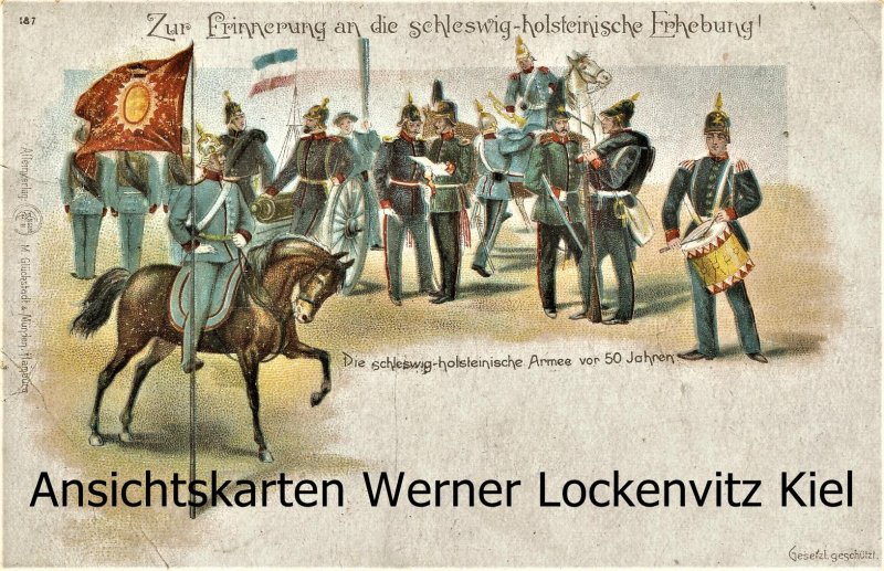 Ansichtskarte Zur Erinnerung an die Schleswig-Holsteinische Erhebung Litho
