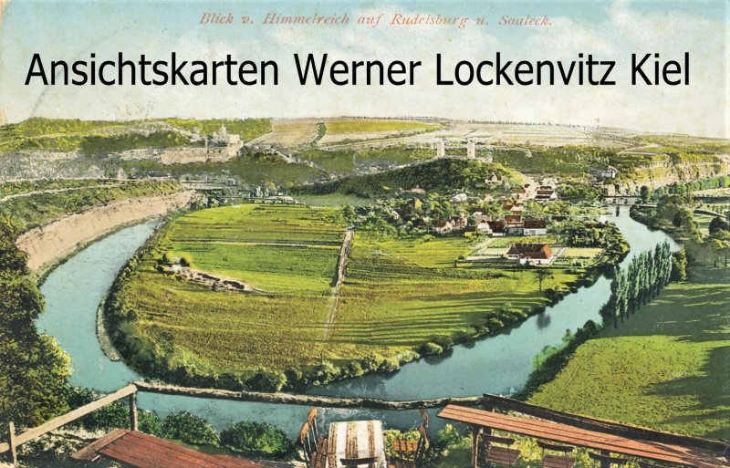Ansichtskarte Naumburg Bad Kösen Blick vom Himmelreich auf Rudelsburg Vignette Turnfest