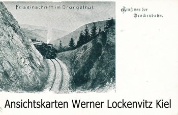Ansichtskarte Gruß von der Brockenbahn Felseinschnitt im Drängetal